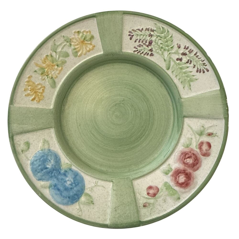 Vintage Pastel Floral Ceramic Candle Plate Large Jar Candle Spring Yankee Candle